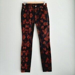 7 FOR ALL MANKIND Skinny Jeans Rogue Roses Print Sz 25